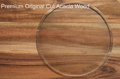 21" Acacia Wood Lazy Susan Organizer Kitchen Turntable - Image 4