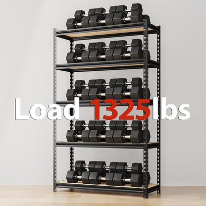 60" H x28 W x12 D Father&I 5-Shelf-Rack Shelves Industrial Metal Steel - Image 7