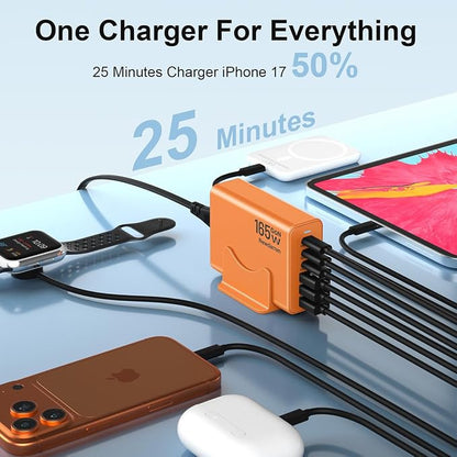 165W GaN USB C Charging Station, 6 Port Desktop Charger - Image 3