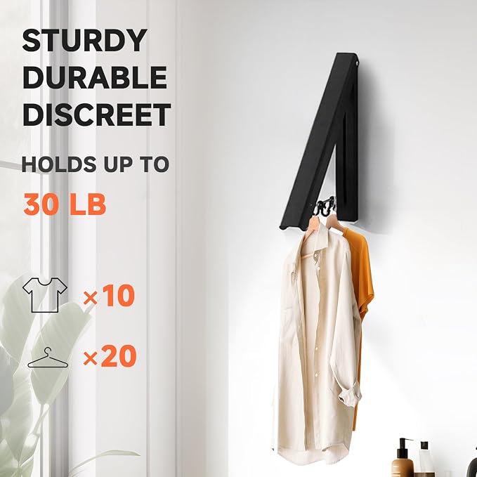 Retractable Clothes Drying Rack, Space Saver Wall-Mounted Retractable & - Image 3