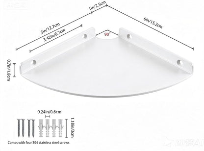 Corner Floating Shelf, 3.0mm Aluminum Alloy Corner Shelves Wall Mounted - Image 3