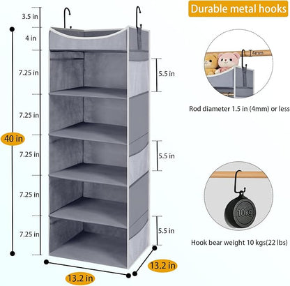 5-Shelf Hanging Closet Organizer and Storage - Image 2