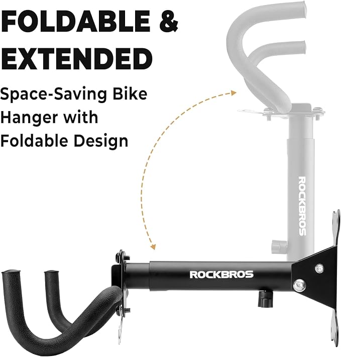 ROCKBROS Horizontal Bike Wall Mount, Adjustable Wall Bike Mount Hanger - Image 5