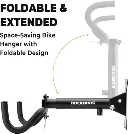 ROCKBROS Horizontal Bike Wall Mount, Adjustable Wall Bike Mount Hanger - Image 5