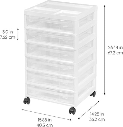 IRIS USA Rolling Cart with Drawers |Made in USA| 6-Tier Cases - Image 4