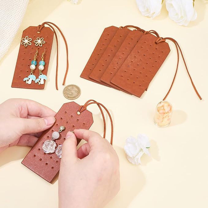 6Pcs 32 Holes PU Leather Pierced Earring Organizer - Image 3
