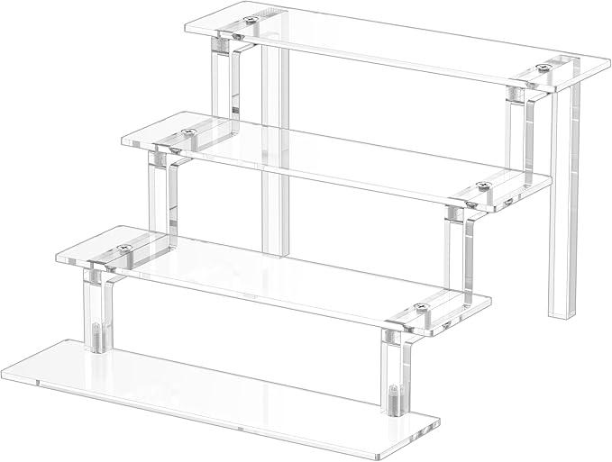 WINKINE Acrylic Display Stand Riser, Perfume Stand Organizer 4 Tier, Holder by WINKINE
