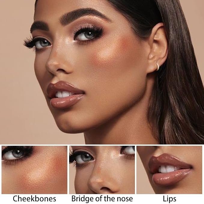 evpct 2Pcs Face Cream Contour Bronzer Sticks Makeup Highlighter Highlight - Image 5