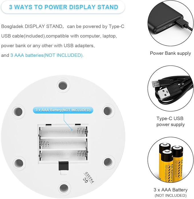 Motorized Rotating Display Stand, 5in/11lbs Load, 360° Rotating Platform - Image 4