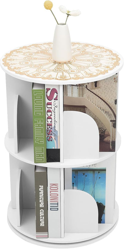 2-Tier Rotating Bookshelf 360° Revolving Bookcase, Floor Standing Bookcase Book by Unknown