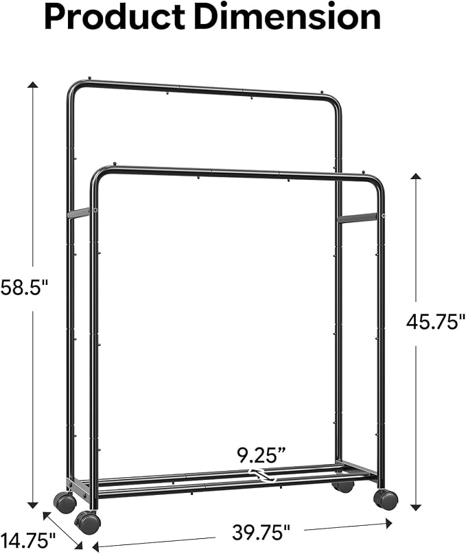 Simple Trending Clothing Clothes Rack Double Rods - Image 6