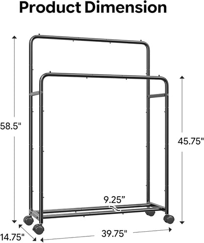 Simple Trending Clothing Clothes Rack Double Rods - Image 6