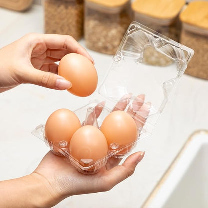 Zubebe 200 Pieces Clear Egg Cartons Plastic Egg Cartons Bulk Empty Chicken Egg - Image 2