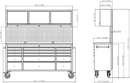 CT Copper Tailor 72-inch Rolling Tool Chest - Image 9