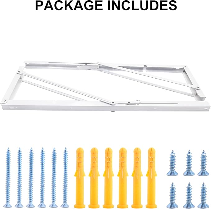 YUMORE 24 Inch Folding Shelf Brackets, Heavy Duty L Bracket, Max Load: 330lb - Image 7