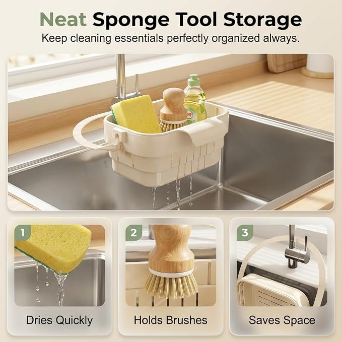 Foldable Hanging Kitchen Sink Drain Basket, 2026 New Collapsible Faucet-Hanging - Image 4