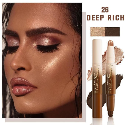 evpct Black Cocoa & Bronzer Shimmer Cream Contour Stick Face Body Makeup Dual - Image 2