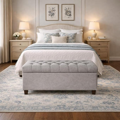 Homepop Home Decor | Tufted Ainsley Button Storage Ottoman Bench - Image 4