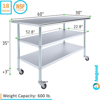 AmGood Stainless Steel Work Table - Image 3