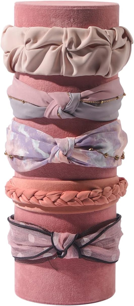 Headband Holder Organizer, Soft Velvet Tower Hairband Stand Display, Vertical by FocusOnJewelryDisplay