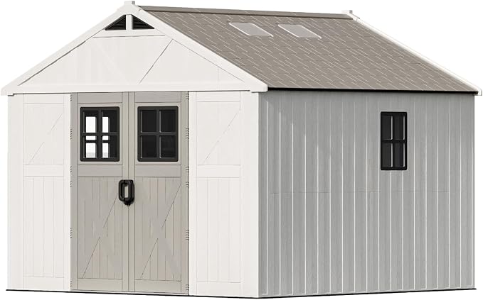 Patiowell 10x10 FT Outdoor Storage Shed, Plastic Shed - Image 9