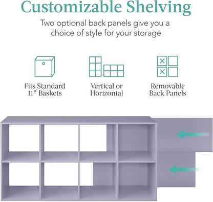 Best Choice Products Kids Bookcase 8-Cube Storage Organizer, 11in Shelf Opening - Image 3
