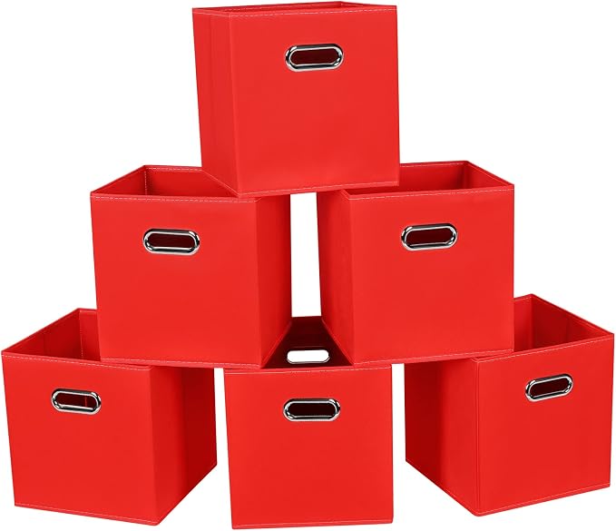 Fabric Cloth Storage Bins, Fabric Cube Bins Organizer by SEVENDOME