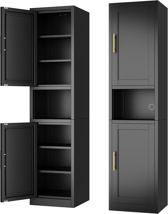 Ckzbx Tall Narrow Storage Cabinet 66.93" H Tall Bathroom Cabinet Metal Pantry by Ckzbx