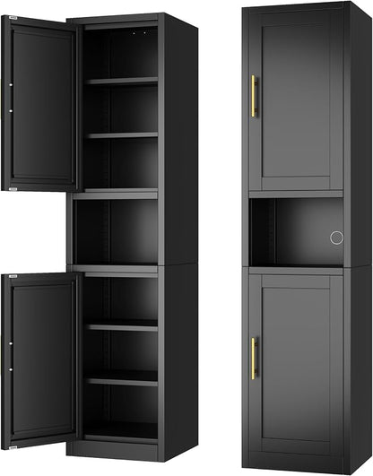 Ckzbx Tall Narrow Storage Cabinet 66.93" H Tall Bathroom Cabinet Metal Pantry by Ckzbx
