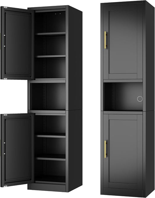 Ckzbx Tall Narrow Storage Cabinet 66.93" H Tall Bathroom Cabinet Metal Pantry by Ckzbx