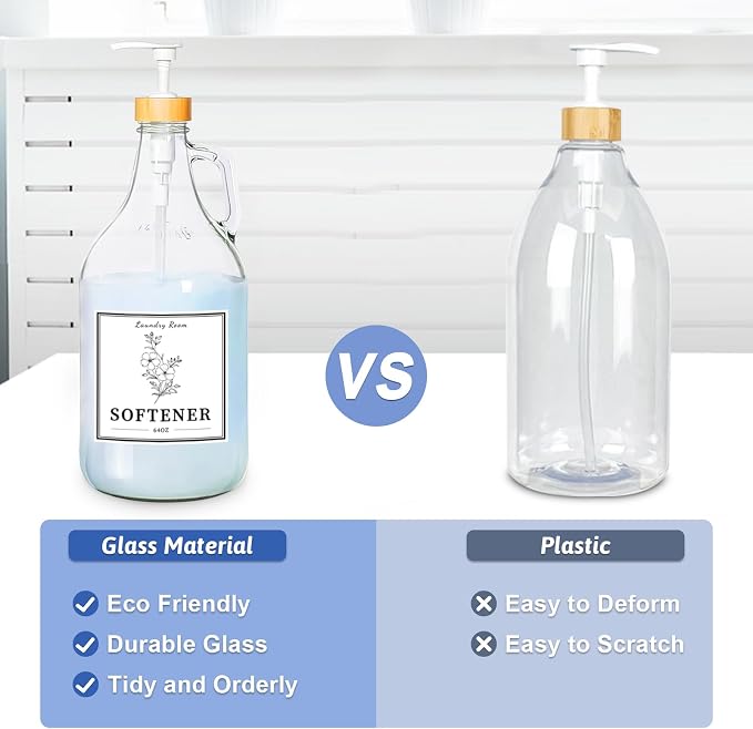 2 Pcs Glass Laundry Detergent Dispenser Bottle, Liquid Laundry Soap Dispenser - Image 7