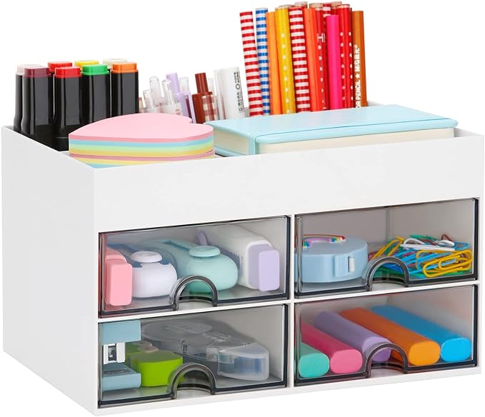 LETURE Desktop Organizer with Drawer, Accessories Stationary Organizer Desk by LETURE