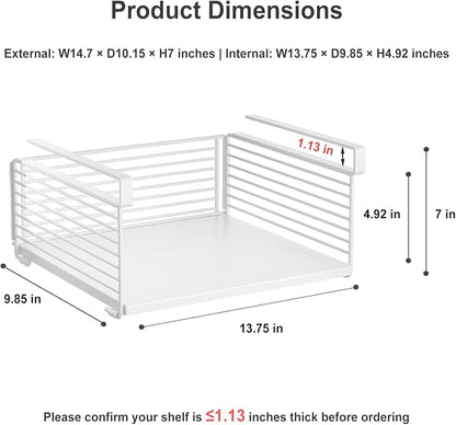 Under Shelf Storage Basket, Hanging Wire Basket - Image 2