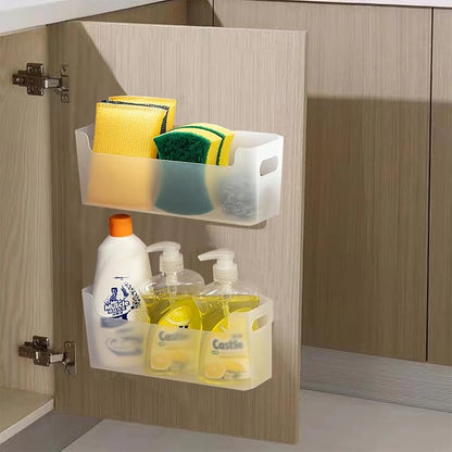 2 Pack Cabinet Organizer Storage, Adhesive Over Cabinet Door Organizer by LANSKYWARE