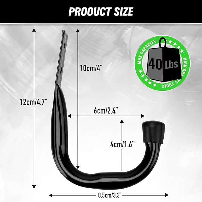 Heavy Duty Garage Storage Hooks, 6-piece Bike Hooks - Image 3