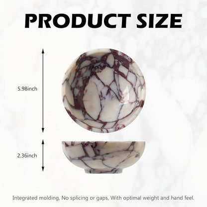 Luxury Natural Marble Catchall Bowl – Small 5.9-Inch Calacatta Viola Marble - Image 3