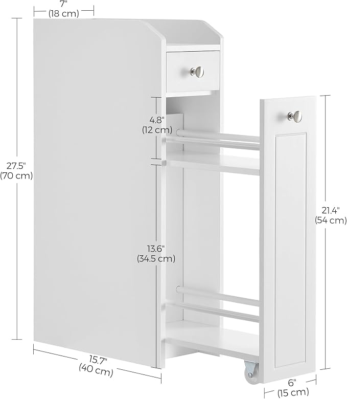 VASAGLE Slim Storage Cabinet, Narrow Storage Organizer - Image 3