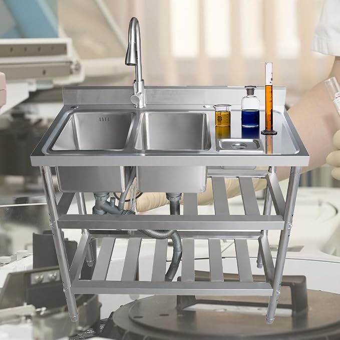 Qian Kun Free Standing 304 Stainless Steel Utility Sink - Image 3