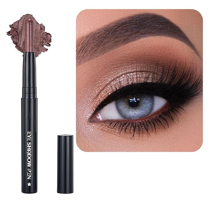 Caramel Eyeshadow Stick Makeup, Cream Shimmer Eye Shadow Pencil, Hypoallergenic by SAUBZEAN