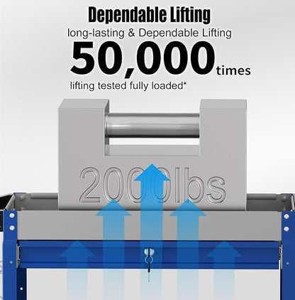 Heavy Duty 3 Tier Tool Cart, Mechanic Metal Rolling Tool Cart - Image 7