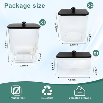 4 Pack Laundry Pod Containers and Dryer Sheet Holder Acrylic Jars - Image 3