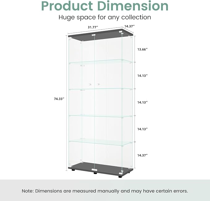 Beauty4U Glass Display Cabinet - Image 2