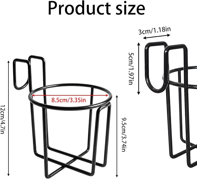 2 Pack Bed Cup Holder, Metal Bedside Drink Holder - Image 3