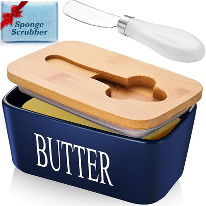 Butter Dish with Lid: Large Butter Container by AISBUGUR