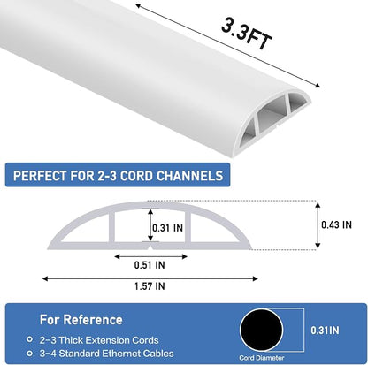 Floor Cord Cover Self Adhesive Cord Hider Floor Extension Cord Covers - Image 2