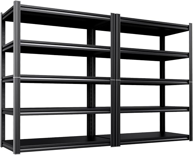 2 Pack Garage Shelving 5-Tier Heavy Duty Storage Shelves, Adjustable Metal by AOAORGG