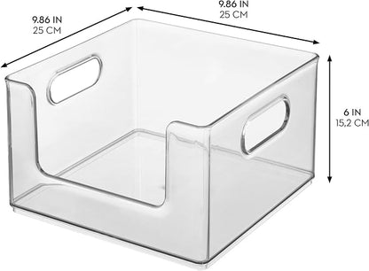 iDesign Stackable Clear Open Front Storage Bin, Easy Access Organizer - Image 3