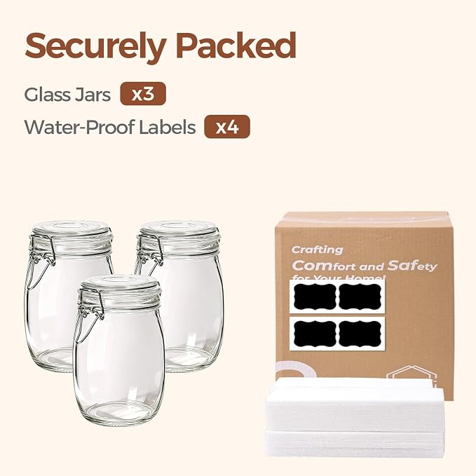 ComSaf Airtight Glass Canister Set of 3 - Image 8