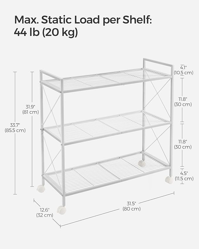 SONGMICS 3-Tier Metal Storage Rack - Image 2