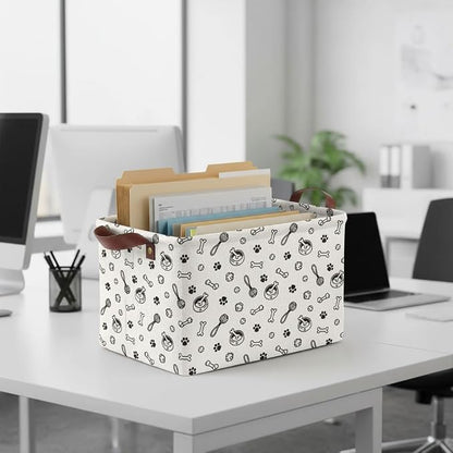 Dog Paw Storage Basket Waterproof Canvas Toy Storage Bin Storage Organizer - Image 7